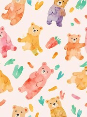 colorful bear wallpaper pattern background