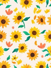 Sunflower pattern wallpaper background