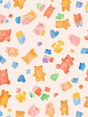 watercolor bear wallpaper background