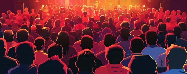 Vector illustration of a crowd of people