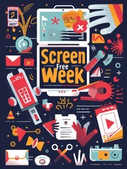 illustration with text to commemorate Screen Free Week

