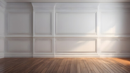 empty white room with spotlights wallpaper AI generated