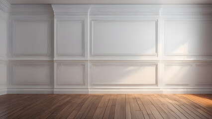 Fototapeta premium empty white room with spotlights wallpaper AI generated