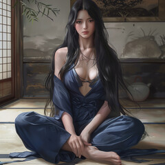 Obraz premium Elegance of Japanese Women in Art 041