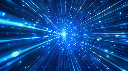 A blue light with many blue lines and dots. The light is very bright and it looks like it is moving