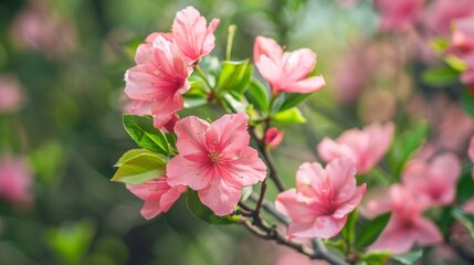 Pink flower grows on tree