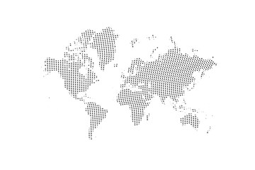 Obraz premium world map with rounds, spots, dots transparent background.