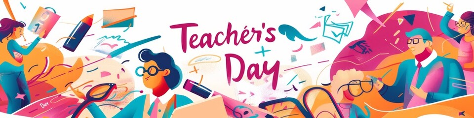 illustration with text to commemorate Teacher&acute;s Day
