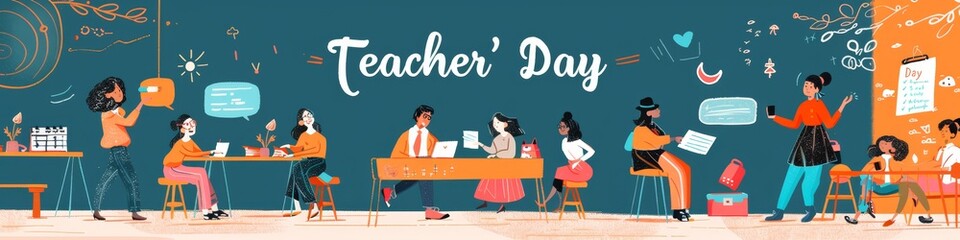 illustration with text to commemorate Teacher´s Day
