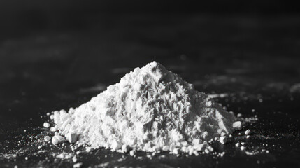 Pile of pure amphetamine, speed on black surface