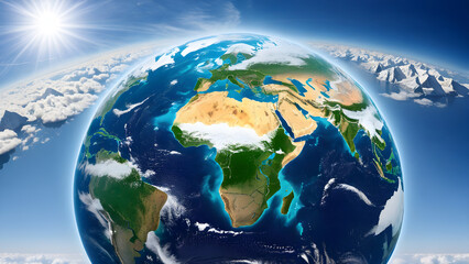 Naklejka premium Global warming concept illustration, boiling earth, global warming, AI generated