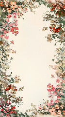 Floral border on vintage background for invitation design