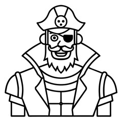 T-shirt Design Vector Cartoon illustration of a person as cybernetic pirate - vector design - vector art - premium vector - latest vector design and illustration