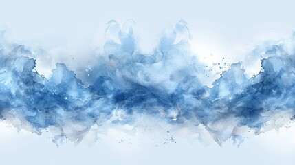 Blue watercolor seamless pattern. Abstract aquarelle texture background.