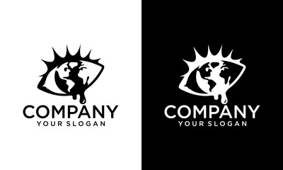 Creative World/Planet earth in the eye logo