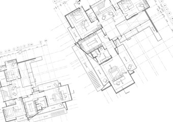 Floor plan designed building on the drawing.