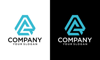 Creative letter CR typographic minimal logo. RC, CR, R, C abstract letters logo monogram