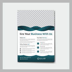 A4 size creative corporate & business flyer template design. Brochure, cover modern layout, annual report, abstract business flyer. Its editable vector template design set with blue and white color.