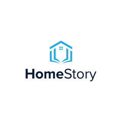 home story simple sleek creative geometric modern logo design vector