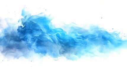 Blue watercolor splash abstract background. Creative watercolor hand drawn backdrop.