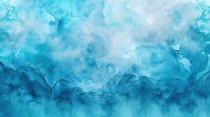 Abstract blue watercolor background with light splashes.