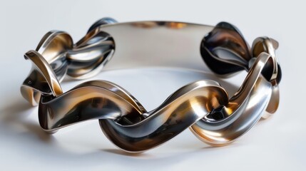 Close Up of Metal Bracelet on White Surface