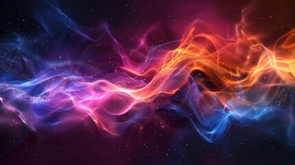 Colorful Abstract Background With Smoke and Stars