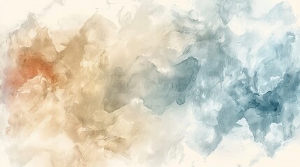 Obraz premium Abstract watercolor painting in neutral colors. Soft beige and blue tones. Delicate and airy. Perfect for backgrounds, wallpapers, and other design projects.