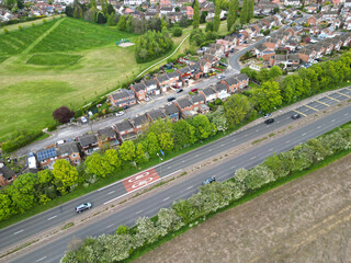 Aerial View of Stapleford Countryside Landscape of British Village Nottingham, England UK. April 26th 2024