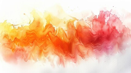 Abstract watercolor painting. Colorful brushstrokes on white background.