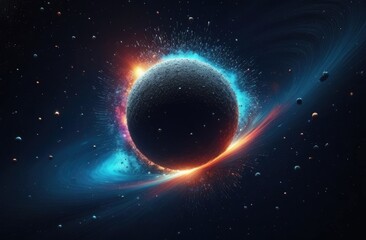 Obraz premium Microparticles abstract background. Abstract space particles background space for text