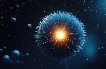Fototapeta premium Microparticles abstract background. Abstract space particles background space for text.
