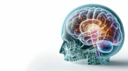 Medicine head pain medical brain headache blue anatomy red xray Generative AI