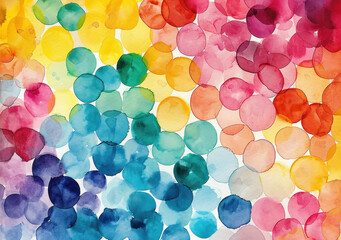 Vibrant watercolor painting of various colorful paint balls on white background for artistic concepts and creative design ideas