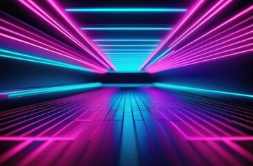 Abstract neon background. Neon beams place for text	