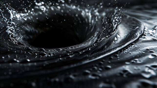 The black hole in the universe and the galaxy in outer space.