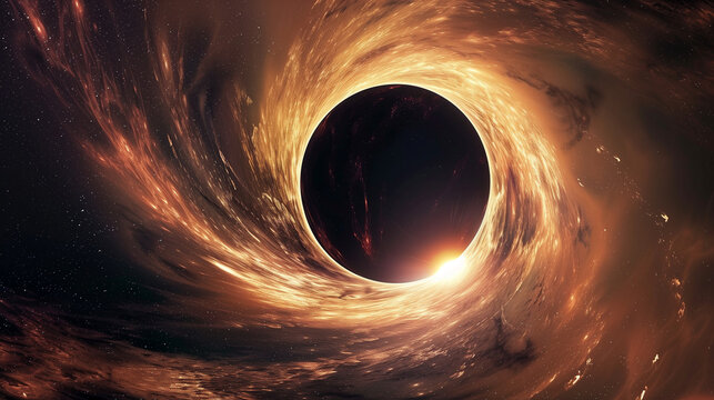 The black hole in the universe and the galaxy in outer space.