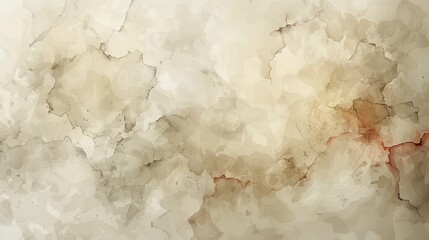 Abstract beige watercolor background with cracks and stains.