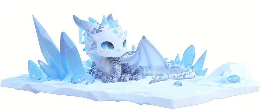 Cute Ice Dragon Character