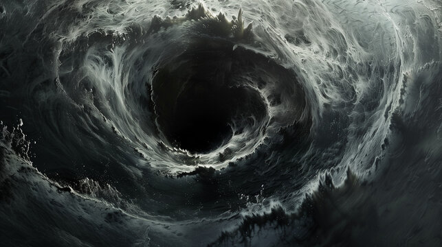 The black hole in the universe and the galaxy in outer space.