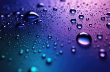 Water drops background, neon, aesthetic, minimalism. Droplets of water copyspace	