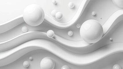 White Background With Bubbles and a Wave