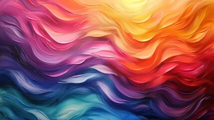 Fototapeta premium Colorful Painting With Wavy Lines