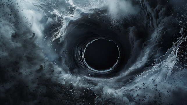 The black hole in the universe and the galaxy in outer space.