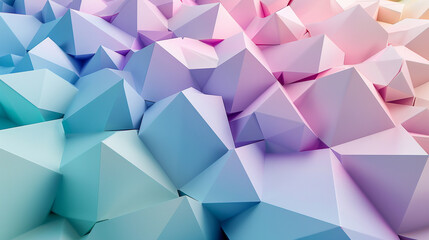 Mysterious pastel polygons arranged in an intriguing formation. - obrazy, fototapety, plakaty