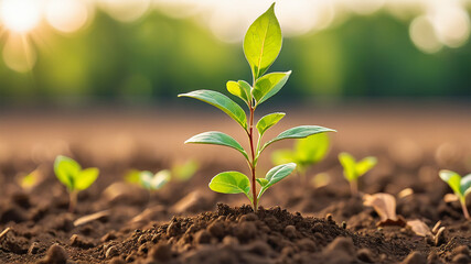 A sapling growing in the middle of the forest