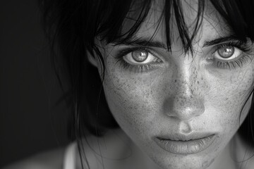 Fototapeta premium Freckled Woman With Unique Features