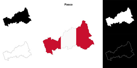 Pasco region outline map set