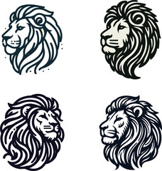 lion head icon, Lion Logo vector illustration on white background