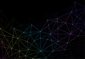 Abstract polygonal background and connecting dots and lines. Modern technology concept. Polygonal structure, technology graphic design